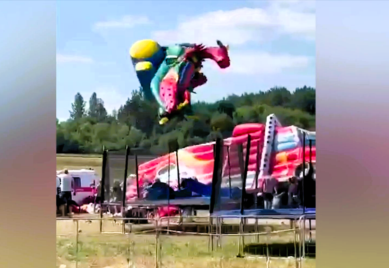 Windböe erfasst Hüpfburg - Vater tot, Tochter schwer verletzt! Sturm weht Hüpfburg davon!